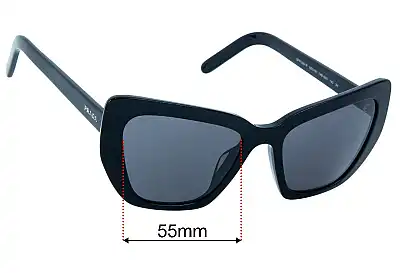 Prada SPR08V-F Replacement Lenses 55mm wide 