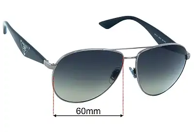 Prada SPR53Q & PR53QS Replacement Lenses 60mm wide 