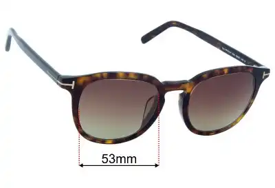 Tom Ford Pax TF816-F Replacement Lenses 53mm wide 