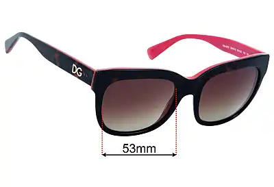 Dolce & Gabbana DG4272 Replacement Lenses 53mm wide 