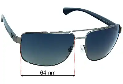 Emporio Armani EA2018 Verres de Remplacement 64mm wide 