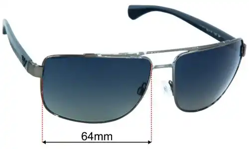 Emporio Armani EA2018 Replacement Lenses 64mm wide 