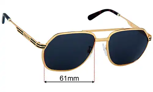 Gucci GG0981S Ersatzgläser 61mm wide 