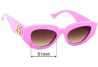Gucci GG1421S Replacement Lenses 51mm wide 
