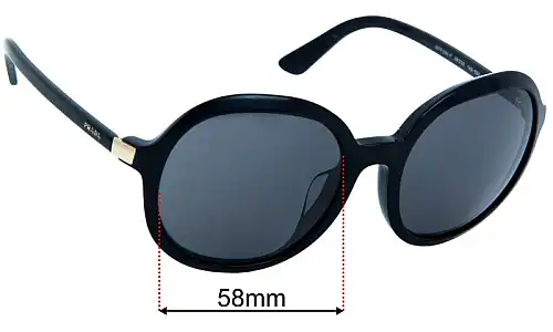 Prada SPR09VF Lentes de Repuesto 58mm wide 