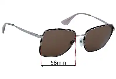 Prada SPR52S Lentes de Repuesto 58mm wide 