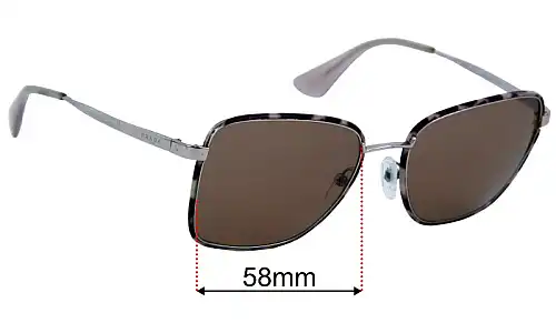 Prada SPR52S Replacement Lenses 58mm wide 