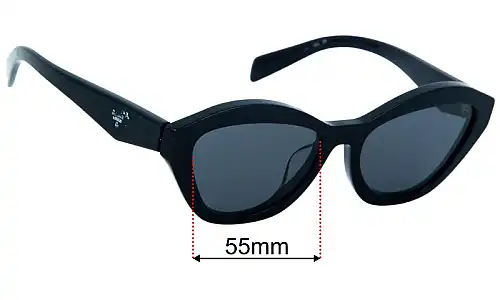 Prada SPRA02-F Replacement Lenses 55mm wide 
