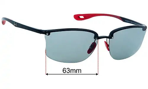Ray-Ban RB4322-M Scuderia Ferrari Collection Replacement Lenses 63mm wide 