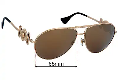 Versace MOD 2249 Replacement Lenses 65mm wide 