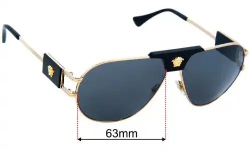 Versace MOD 2252 Replacement Lenses 63mm wide 