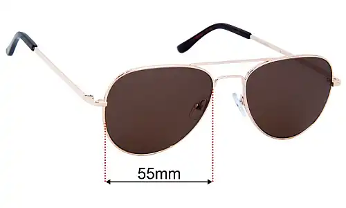 Sunglass Fix Replacement Lenses for Bailey Nelson Johnny - 55mm Wide Bailey Nelson Johnny Replacement Lenses 55mm wide