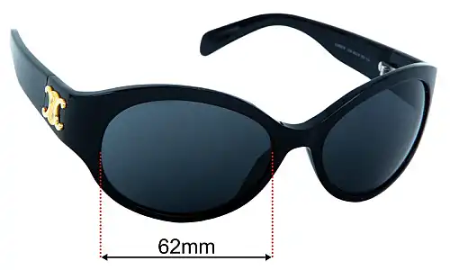 Sunglass Fix Replacement Lenses for Celine Triomphe CL 40271I - 62mm Wide Celine Triomphe CL 40271I Replacement Lenses 62mm wide