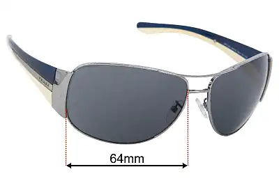 Prada SPR75G Ersatzgläser 64mm wide 