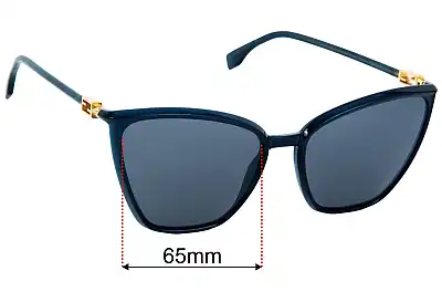 Fendi FF 0433/G/S Replacement Lenses 65mm wide 