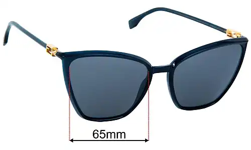 Fendi FF 0433/G/S Replacement Sunglass Lenses - 65mm  