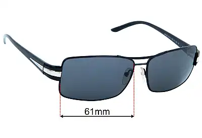 Prada SPR65H & PR65HS Replacement Lenses 61mm wide 