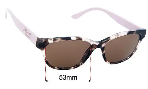 Prada VPR03W Replacement Lenses 53mm wide 