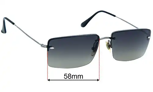 Ray-Ban RB3204 Rimless Square Lentes de Repuesto 58mm wide 