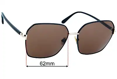 Tom Ford Claudia  02 TF839 Replacement Lenses 62mm wide 