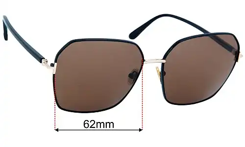 Tom Ford Claudia 02 TF839 Lentes de Repuesto 62mm wide 
