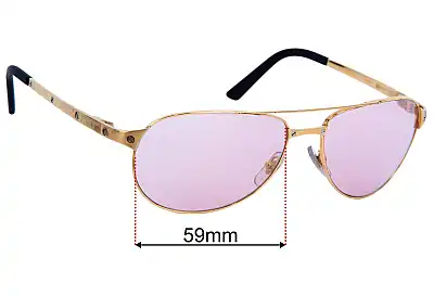 Cartier Edition Limitee Santos-Dumont (3554112) Replacement Lenses 59mm wide 