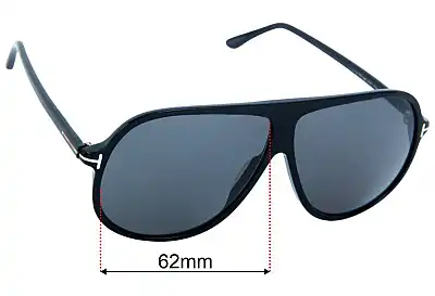 Tom Ford Spencer 02 TF998 Lentes de Repuesto 62mm wide 