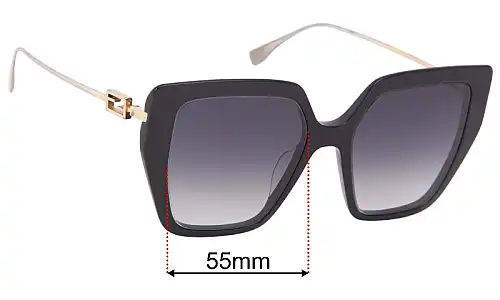 Fendi FE 40012U Replacement Lenses 55mm wide 