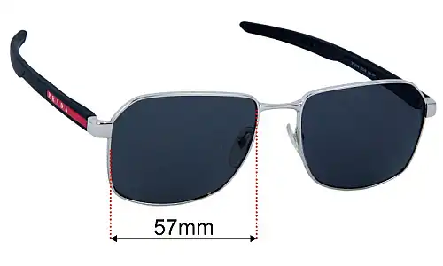 Sunglasses Replacement Lenses Prada SPS54W 57mm Wide 