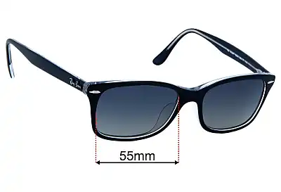 Ray-Ban RB5428-F (Low Bridge Fit) Replacement Lenses 55mm wide 