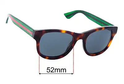 Gucci GG0003SN Ersatzgläser 52mm wide 