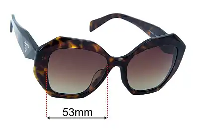 Prada SPR16W-F Replacement Lenses 53mm wide 