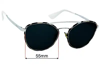 Prada SPR63T Ersatzgläser 55mm wide 