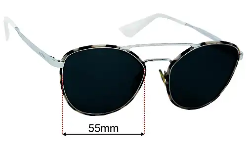 Prada SPR63T Ersatzgläser 55mm wide 