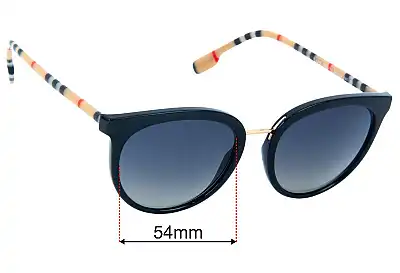 Burberry B 4316 Willow Replacement Lenses 54mm wide 