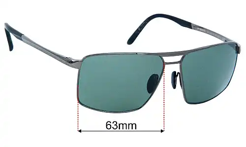 Porsche P 8918 Replacement Lenses 63mm wide 