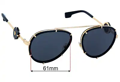 Sunglasses Replacement Lenses Versace MOD 2232 61mm Wide 