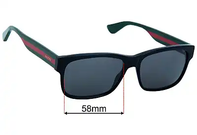 Gucci GG0340S Verres de Remplacement 58mm wide 