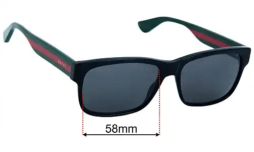 Gucci GG0340S Verres de Remplacement 58mm wide 