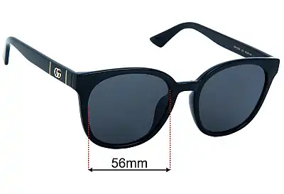 Gucci GG1122SA Replacement Lenses 56mm wide 