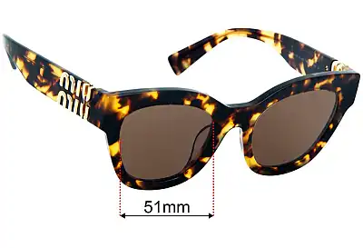 Miu Miu SMU01Y-F Verres de Remplacement 51mm wide 