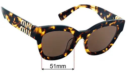 Miu Miu SMU01Y-F Verres de Remplacement 51mm wide 
