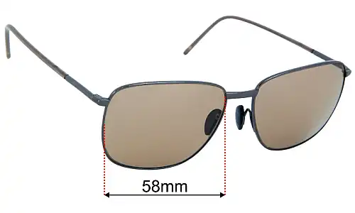 Porsche P 8630 B Replacement Sunglass Lenses - 58mm Wide 