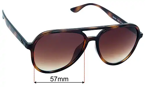 Ray-Ban RB4376-F Replacement Lenses 57mm wide 