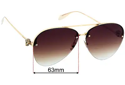 Alexander McQueen AM0270S Replacement Lenses 63mm wide 