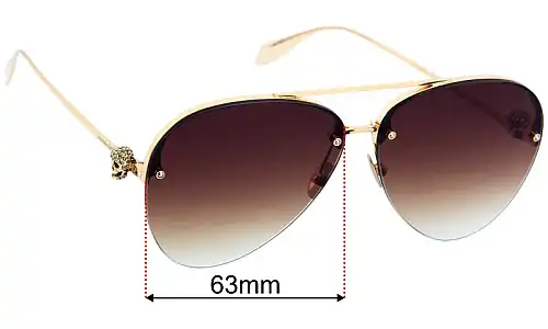 Alexander McQueen AM0270S Verres de Remplacement 63mm wide 