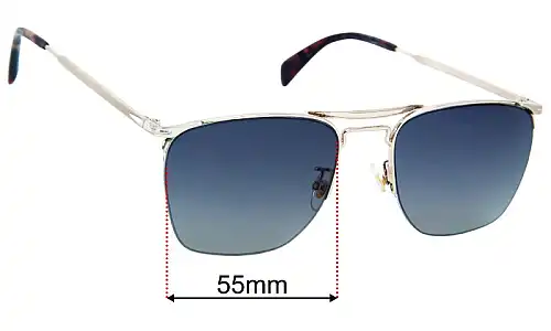 David Beckham DB 1001/S Replacement Sunglass Lenses - 55mm Wide 