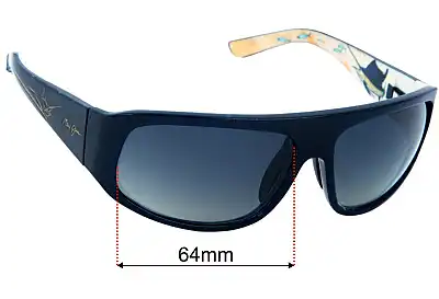 Maui Jim MJ233 Sailfish Verres de Remplacement 64mm wide 