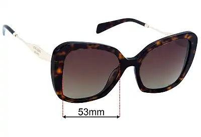 Prada SPR03Y Replacement Sunglass Lenses 53mm 