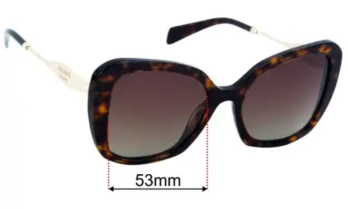 Prada SPR03Y Replacement Sunglass Lenses 53mm 